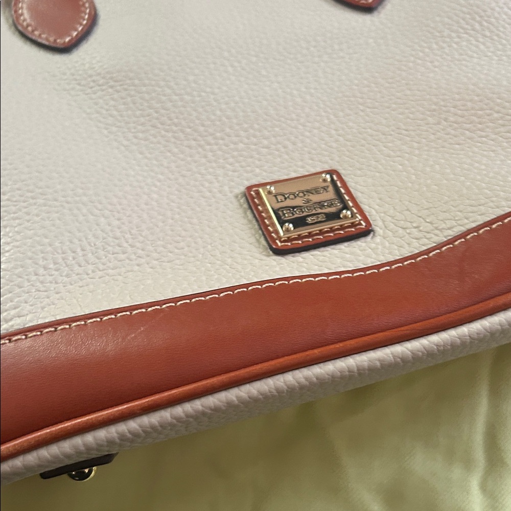 Dooney & Bourke Ivory and Tan Satchel - Picture 12 of 12